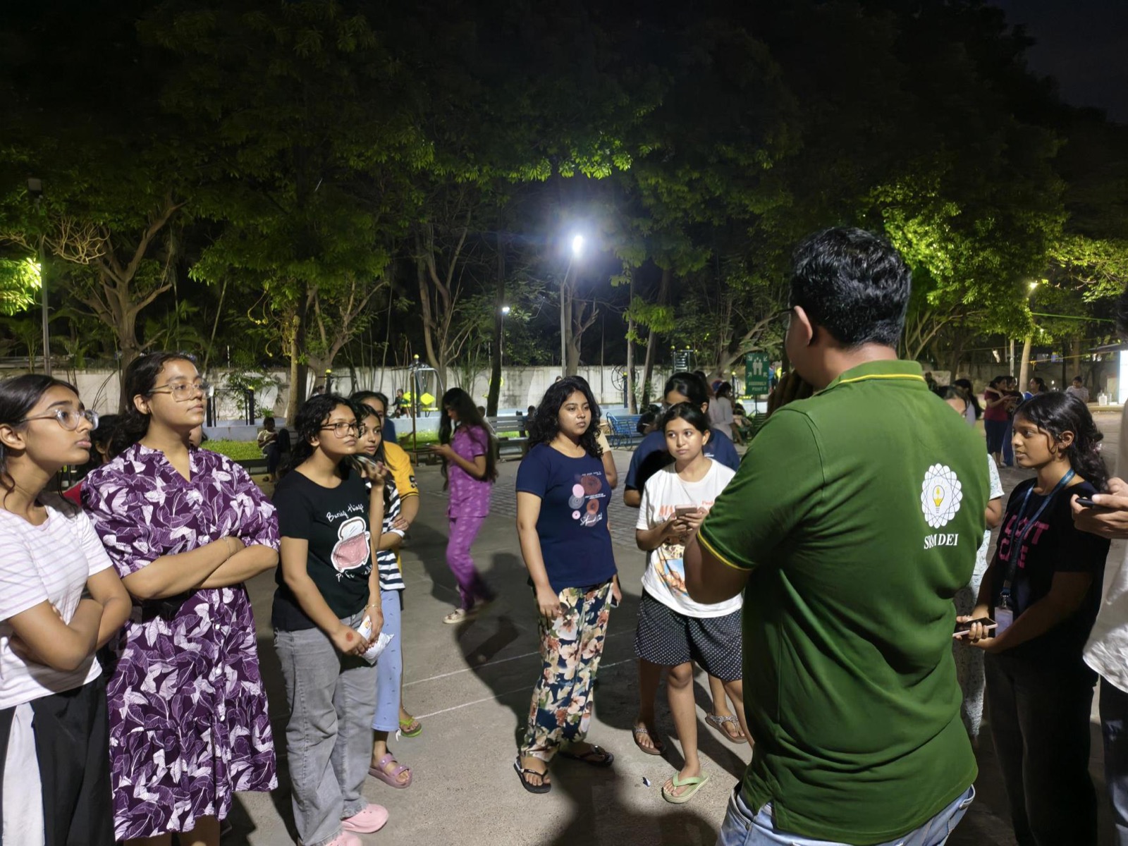 DEI team member explaining the challenge to first-year students