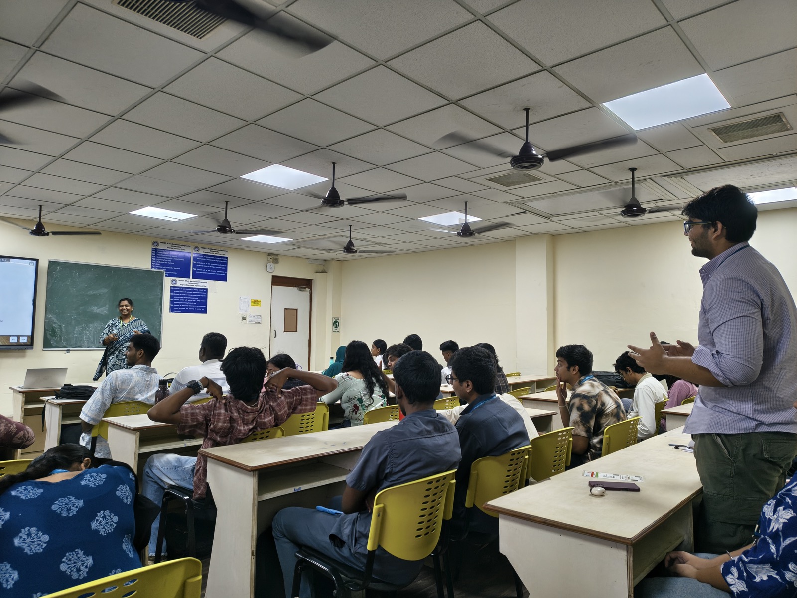 Students engaging with the speaker during the session on managing startup finances