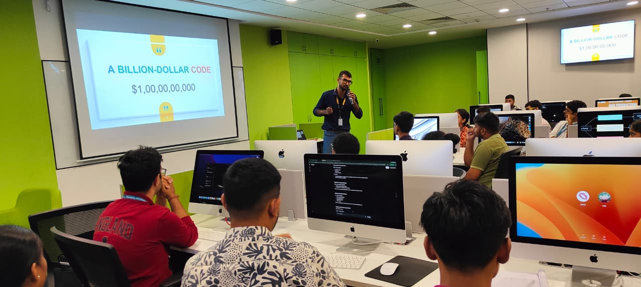 School of Computing students during the session on intellectual property and commercialization
