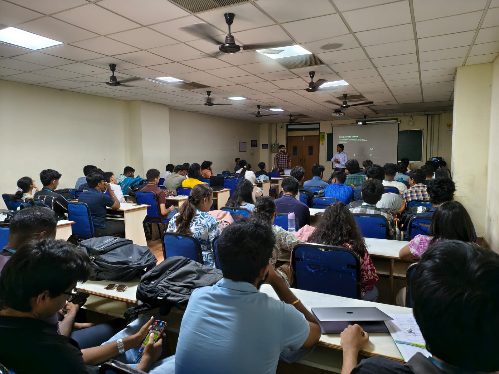 Students attending the Entrepreneurship Awareness Workshop with the Department of ECE